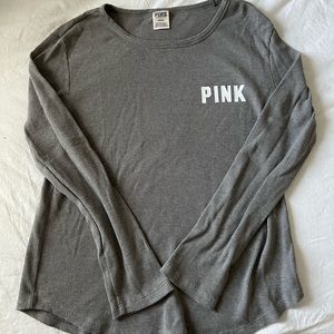 PINK grey thermal long sleeve top